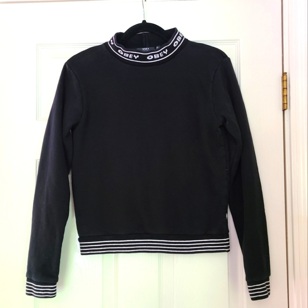 OBEY Womens Mock Neck Sweatshirt